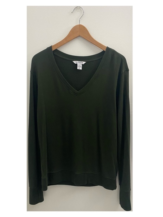 Athleta Tops - Athleta Sunrise V-Neck Sweatshirt in Aspen Olive - Size Small